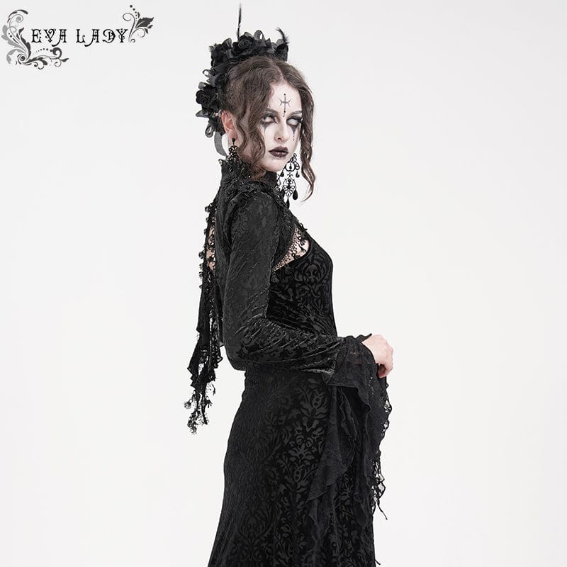Women's Gothic Lace Tassels Cape