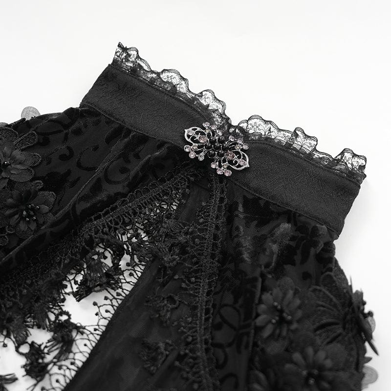 Women's Gothic Lace Tassels Cape