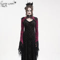 Women's Gothic Lace Tassels Cape Black Purple