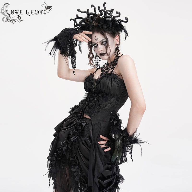 Women's Gothic Lace-up Lace Overbust Corset