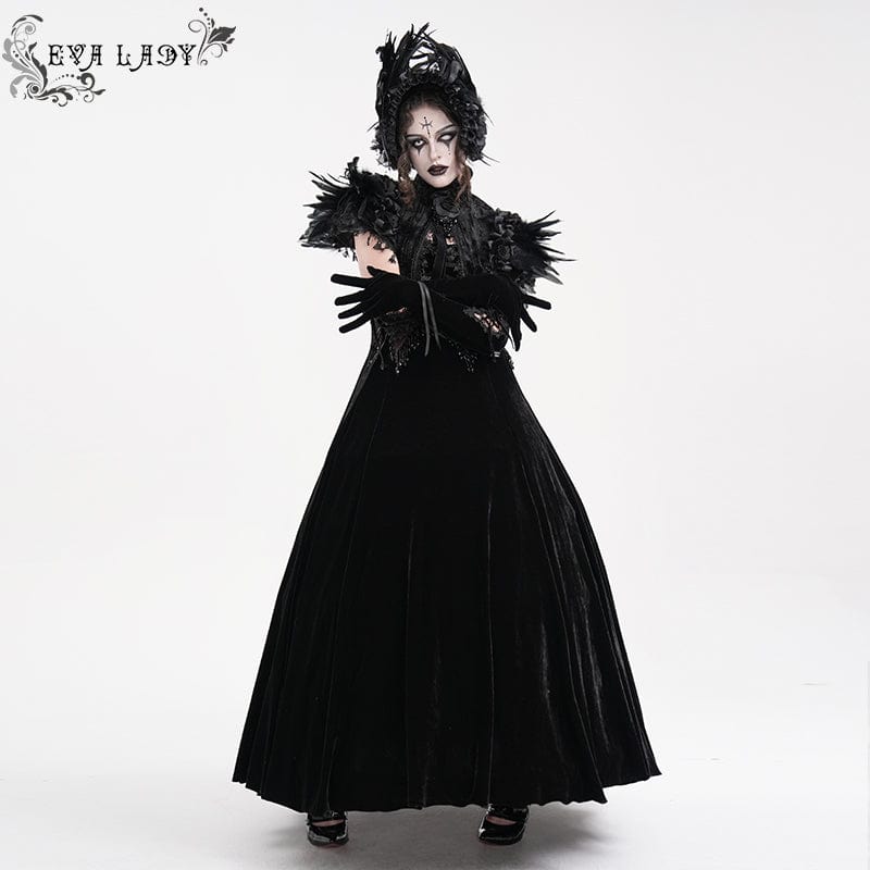 Women's Gothic Mesh Strap Feather Hair Accessories
