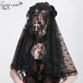 Women's Gothic Rose Tassel Lace Headwear