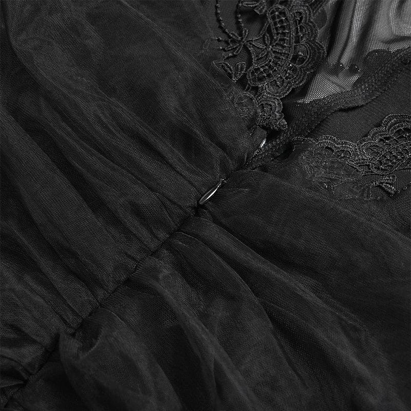 Women's Gothic Ruched Ruffled Off Shoulder Dress