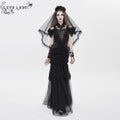 Women's Gothic Ruched Ruffled Off Shoulder Dress