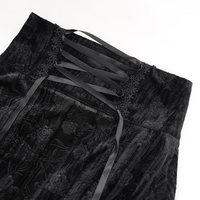 Women's Gothic Tassels Buckle-up Long Skirt