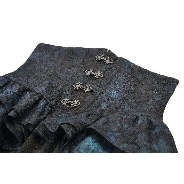 Women's Gothic Layered Irregular Hem Buckle Skirt