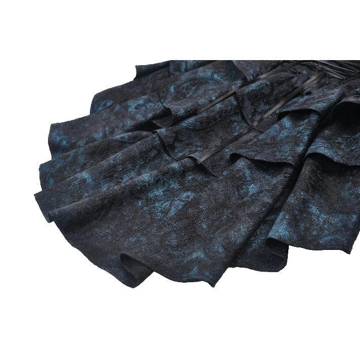 Women's Gothic Layered Irregular Hem Buckle Skirt