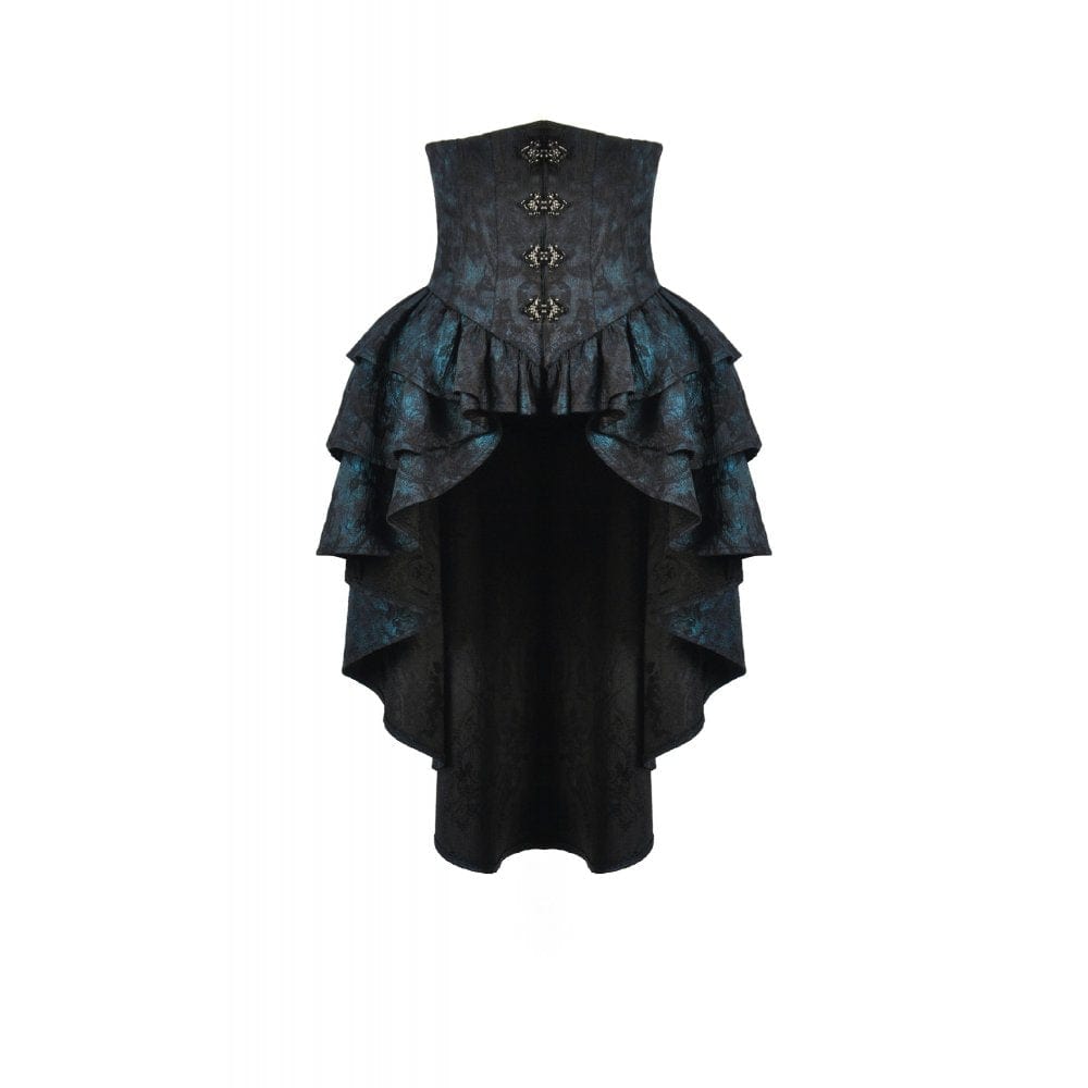 Women's Gothic Layered Irregular Hem Buckle Skirt