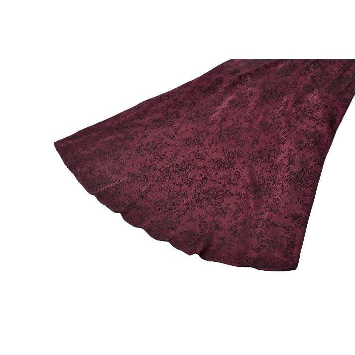 Women's Gothic Rose Layered Lace Ruffle Asymmetric Slip Dress