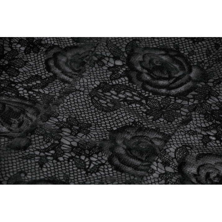 Women's Gothic Rose Printed Ruffled Long Sleeved Top