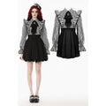 Women's Gothic Striped Ruffled Pleated Dress