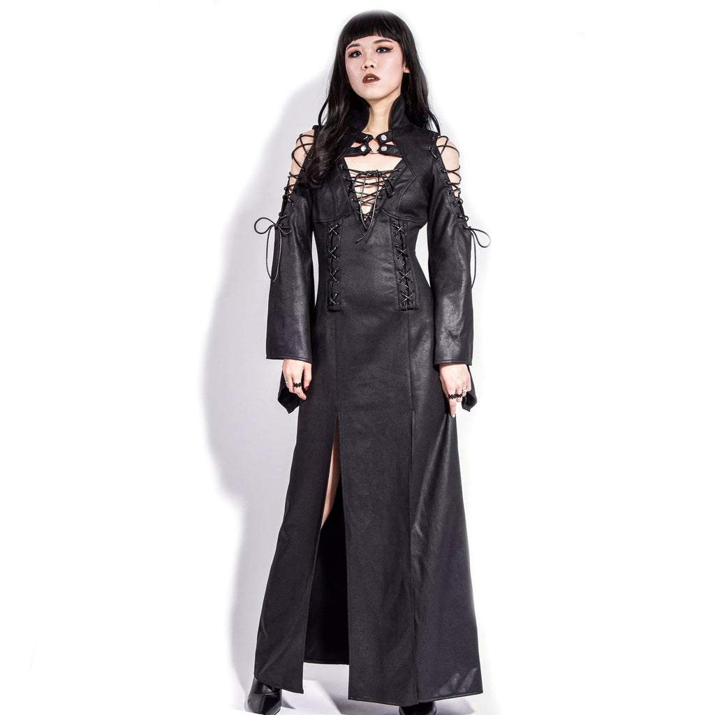 Women's Gothic Strappy Off Shoulder Split Dress