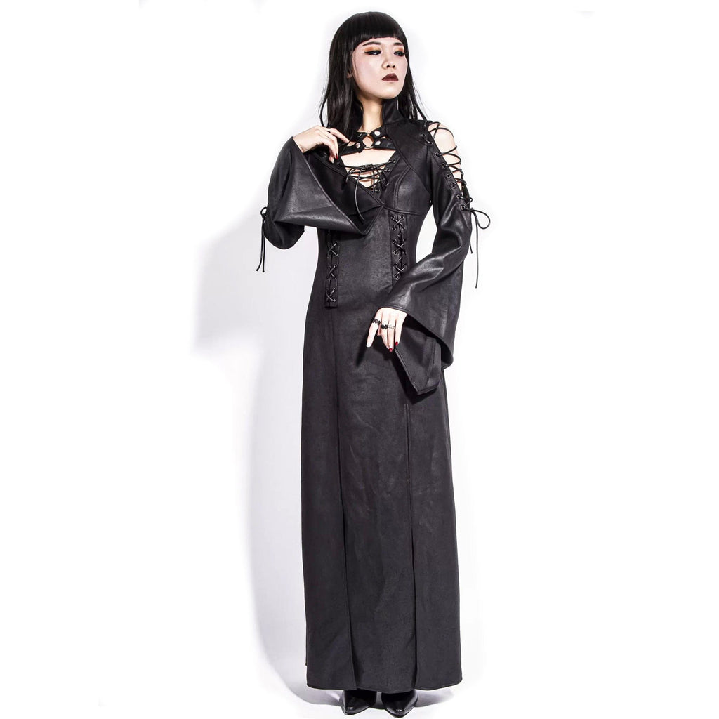 Women's Gothic Strappy Off Shoulder Split Dress