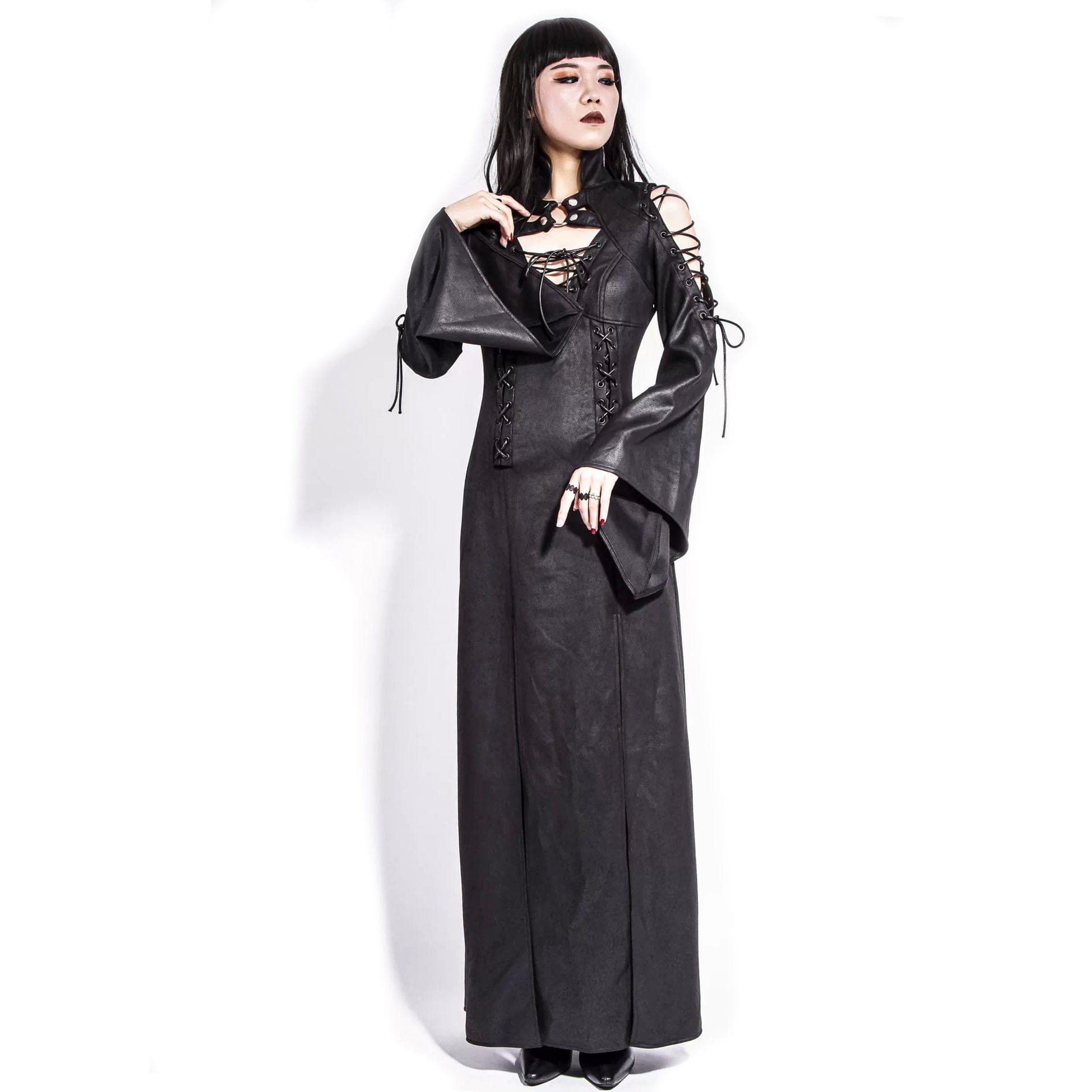 Women's Gothic Strappy Off Shoulder Split Dress