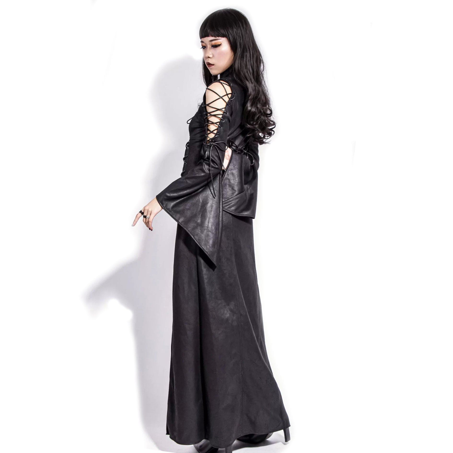 Women's Gothic Strappy Off Shoulder Split Dress